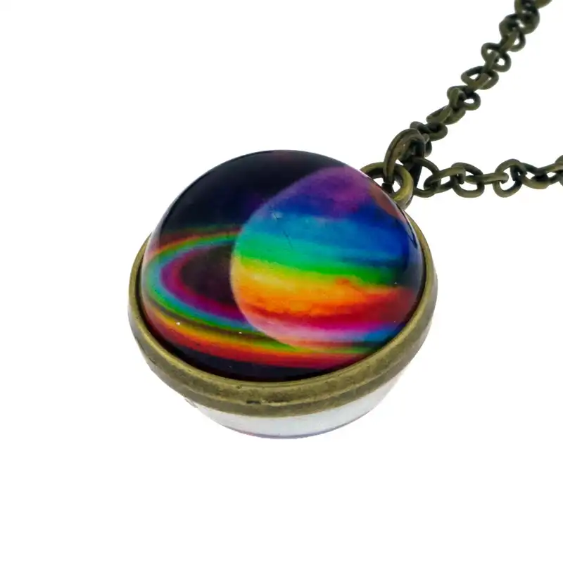 گردنبند زنانه برانت طرح کهکشان سیاره رنگین کمانی