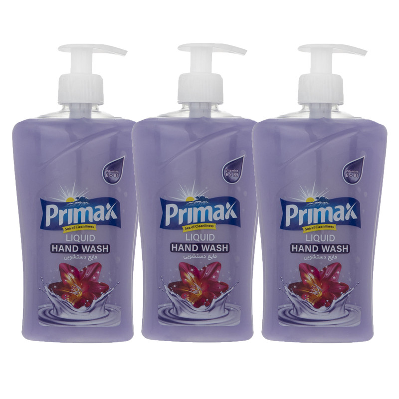 مایع دستشویی پریمکس مدل Purple وزن 450 گرم بسته 3 عددی 