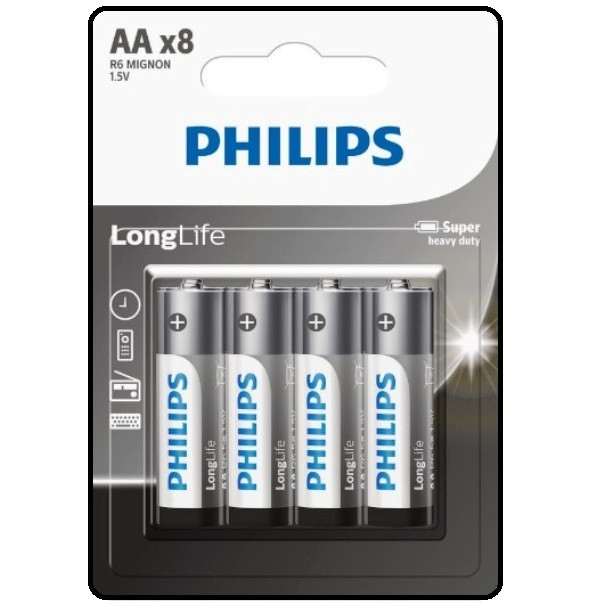 باتری قلمی فیلیپس مدل LongLife R6L8BL بسته هشت عددی