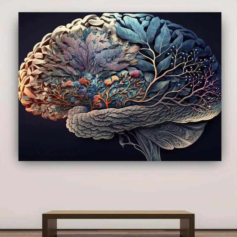  تابلو بوم طرح مخمل مغز مدل شاخ و برگ کد FP104580