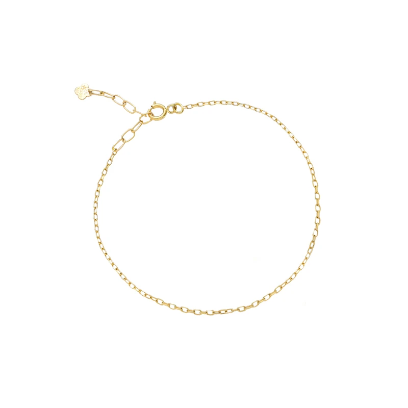 دستبند طلا کم اجرت 18 عیار زنانه ماوی گالری مدل زنجیری ساده