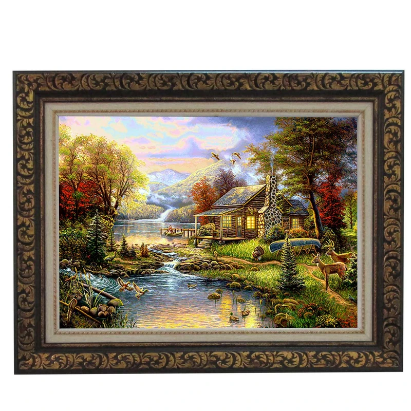 تابلو فرش ماشینی نقش نگار رضوی طرح منظره کد 1647D