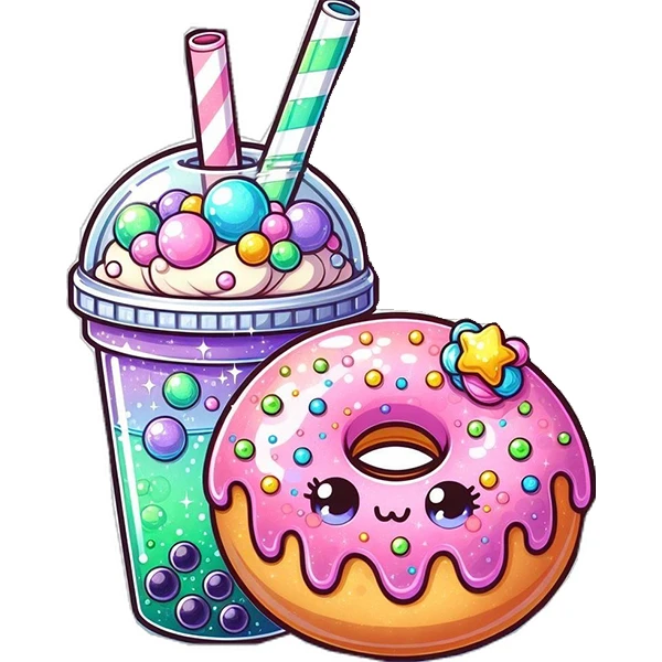  استیکر پارچه و لباس پاد آفرین طرح بستنی شیک دونات کد 5640