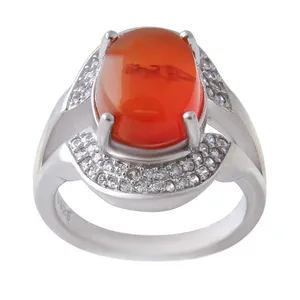 انگشتر نقره زنانه مدل سنگ عقیق یمانی AWR_786