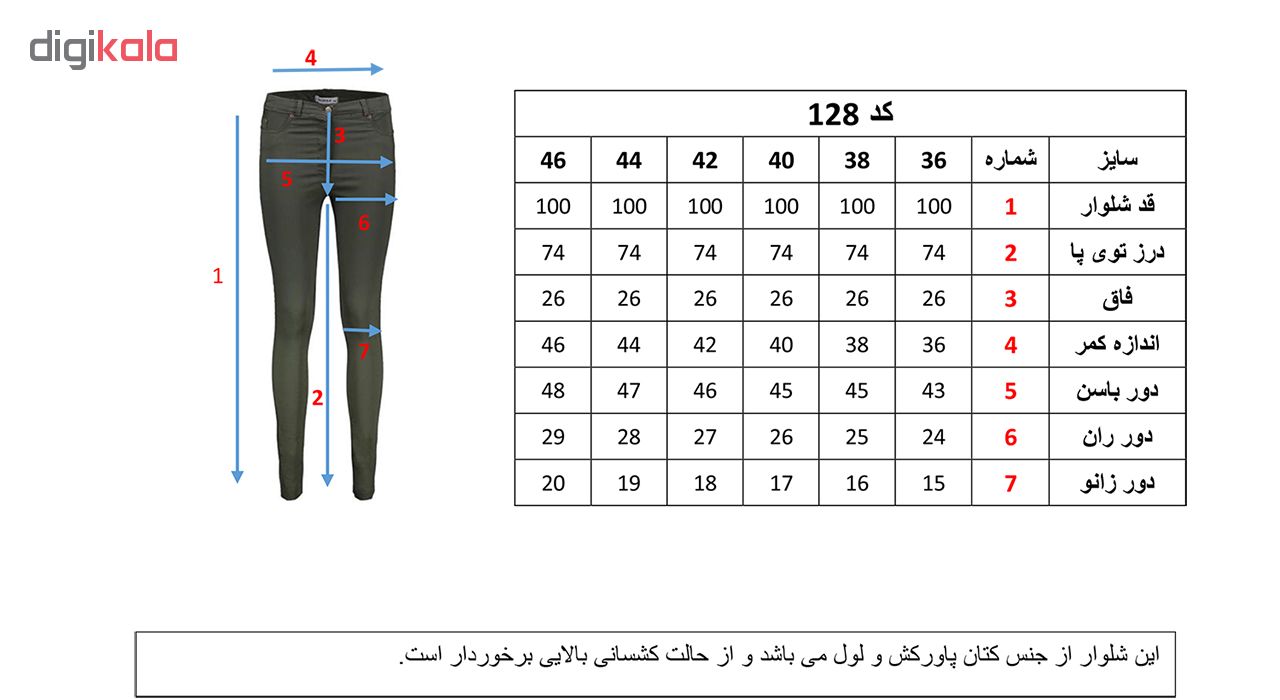 شلوار زنانه کتان پاورکش لول جذب یشمی مدل 128