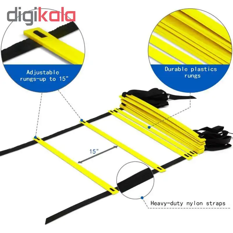 نردبان چابکی ۳ متری ۸ پله مدل Agility Ladder A1 نشکن به همراه کاور و دستبند پاوربالانس