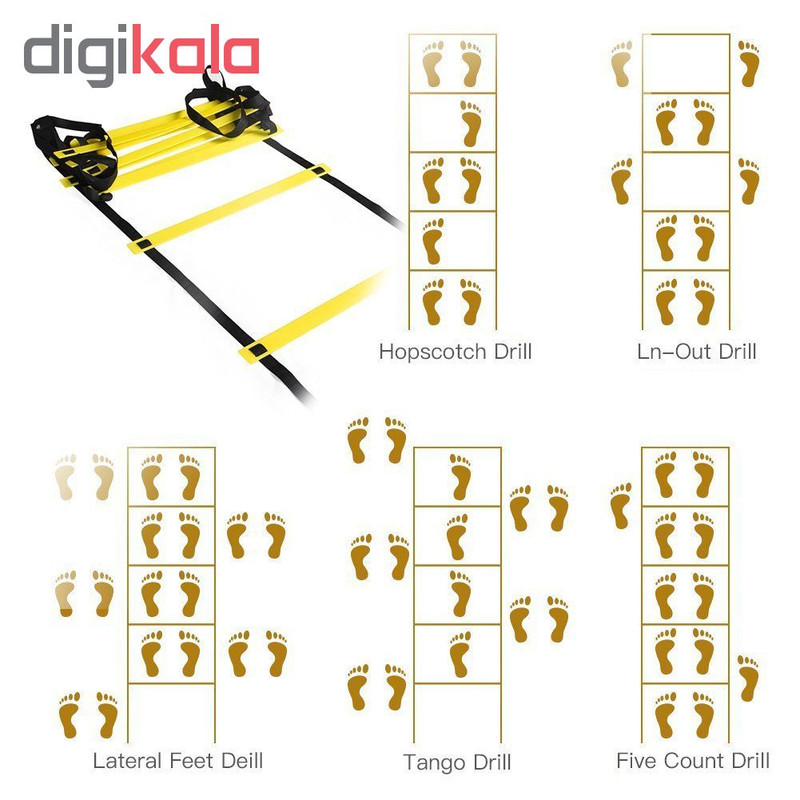 نردبان چابکی ۳ متری ۸ پله مدل Agility Ladder A1 نشکن به همراه کاور و دستبند پاوربالانس