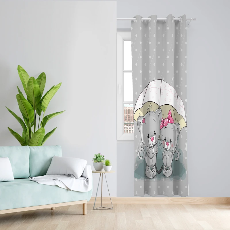 پرده طرح کودک مدل مخمل پانچی کد L 988_a L Z سایز 140x200 سانتی متر