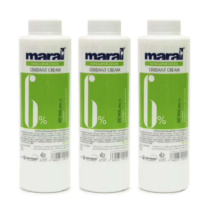 اکسیدان مارال مدل 20vol شش درصدی حجم 150 میلی لیتر بسته 3 عددی