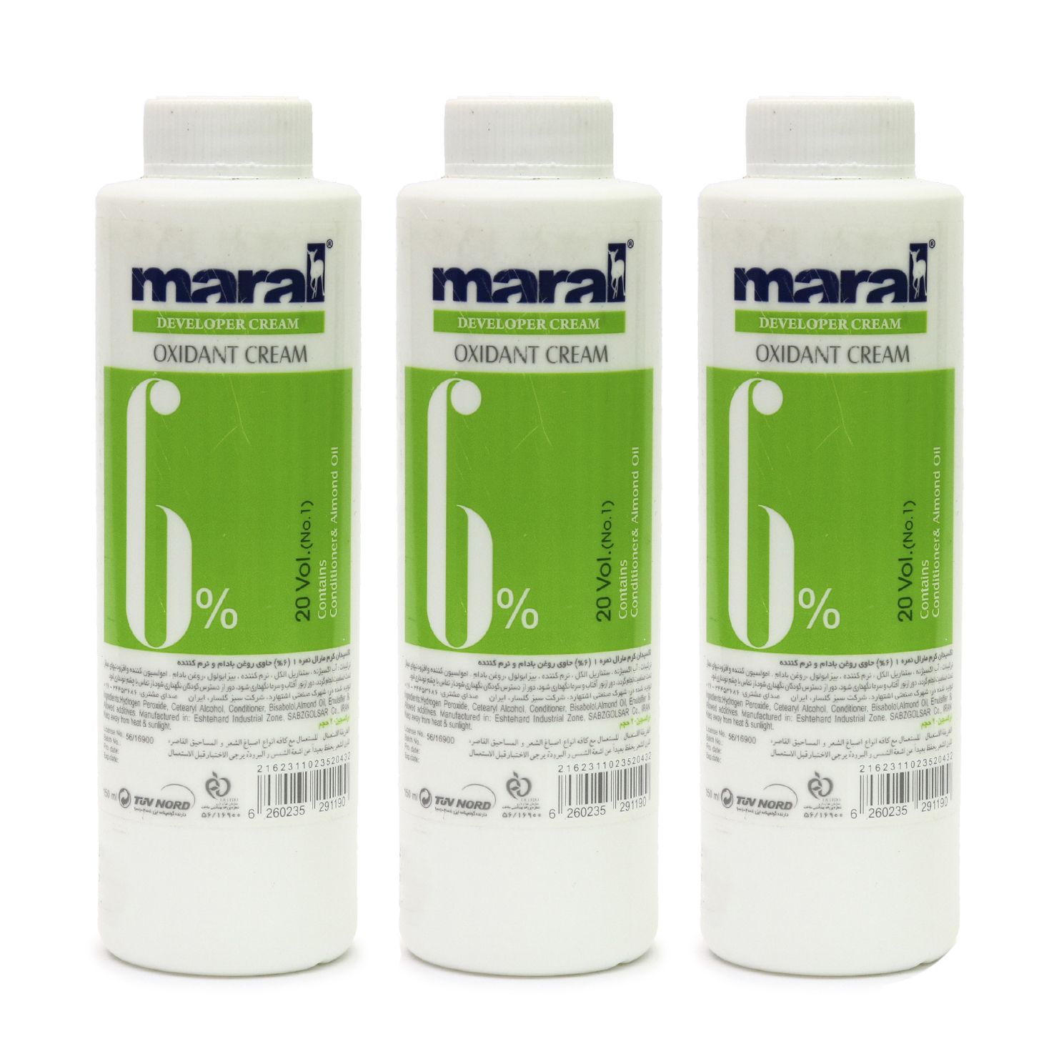 اکسیدان مارال مدل 20vol شش درصدی حجم 150 میلی لیتر بسته 3 عددی - - 1