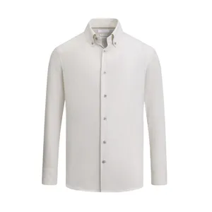 پیراهن آستین بلند یقه برگردان مردانه کروم مدل یقه دکمه دار 2520106