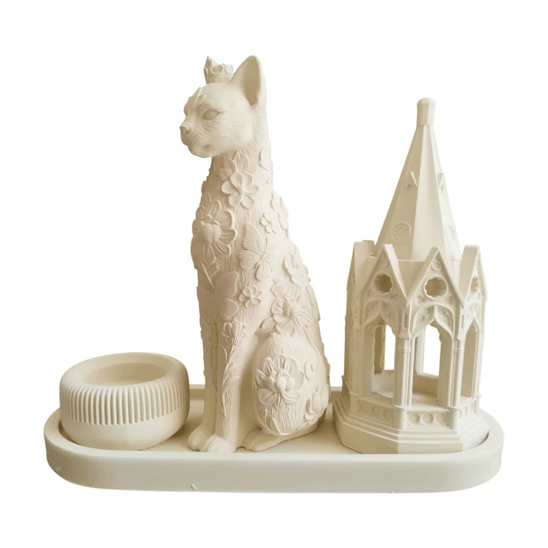 ست سه تکه جاعودی و مجسمه و جاشمعی بتنی مدل پرشین