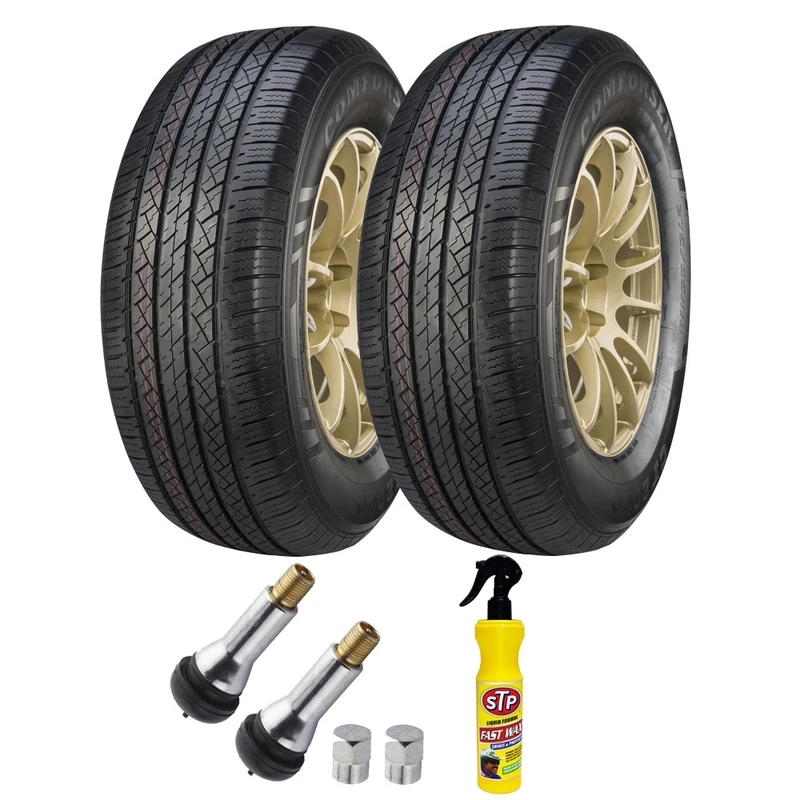 لاستیک خودرو کامفورزر مدل CF2000 سایز 215/65/16 دو حلقه به همراه والف و واکس