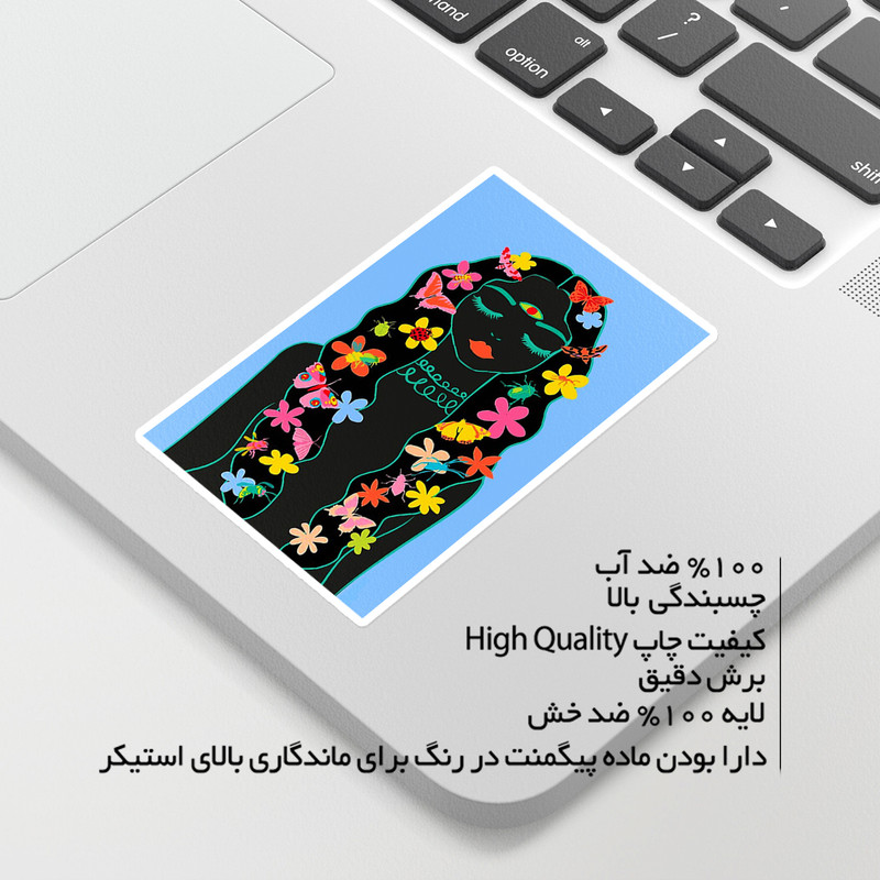 استیکر لپ تاپ ماسا دیزاین طرح گل مدل STKTE1