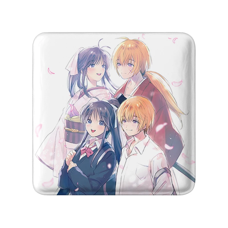 مگنت خندالو طرح کنشین و کائورو انیمه رورونی کنشین مدل مربعی کد 34914