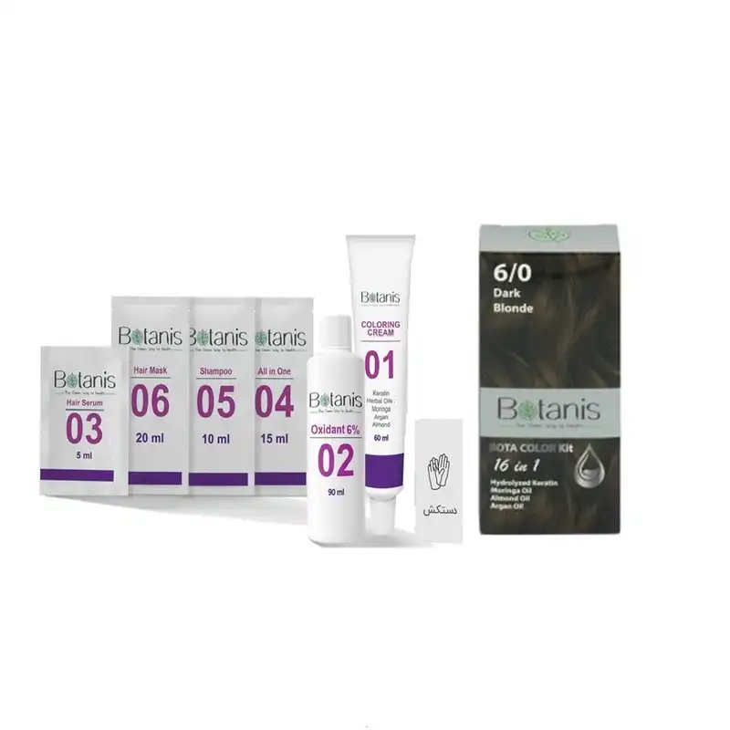 کیت رنگ مو بوتانیس شماره 6.0 حجم 60 میلی لیتر رنگ بلوند تیره