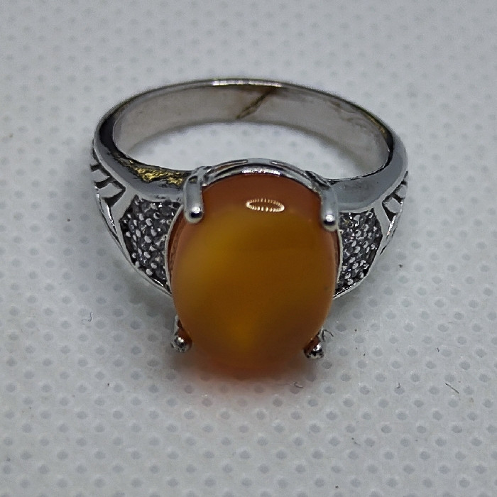 انگشتر نقره زنانه نقره جات بافندگان مدل عقیق یمانی کد 877