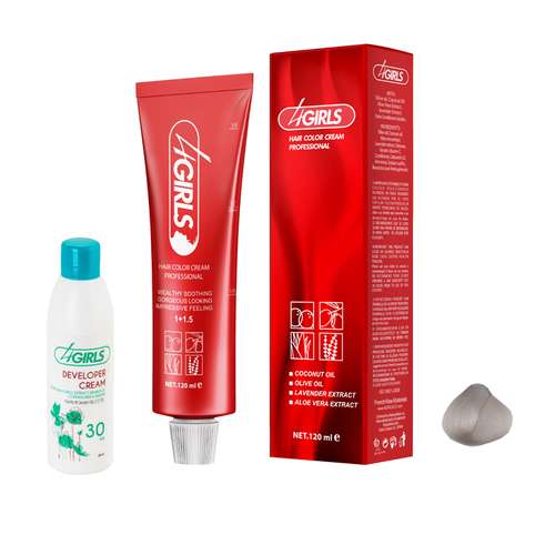 رنگ مو فور گیرلز سری هایلایت شماره SSA حجم 120 میلی لیتر رنگ نقره ای روشن به همراه اکسیدان