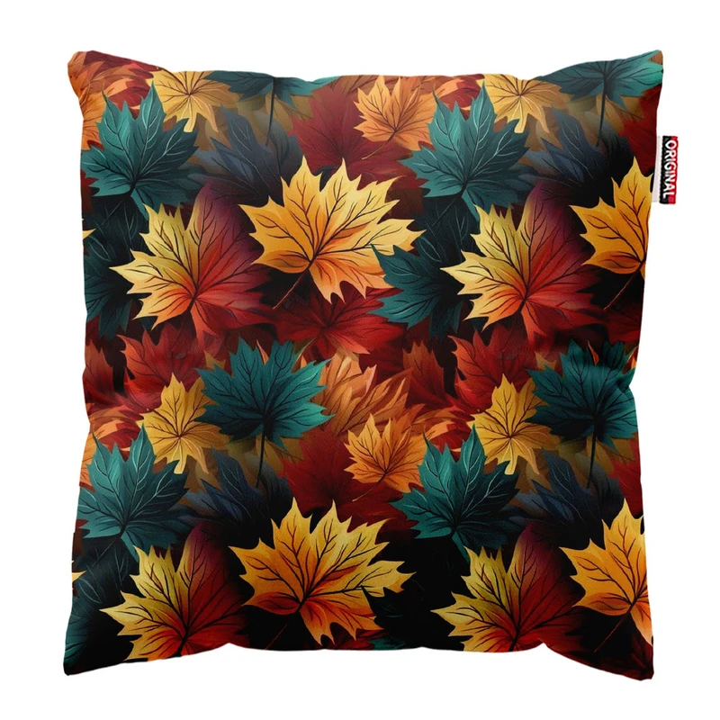  کوسن پاد آفرین طرح پاییز و برگ کد 1789 سایز 30*30 سانتی متر