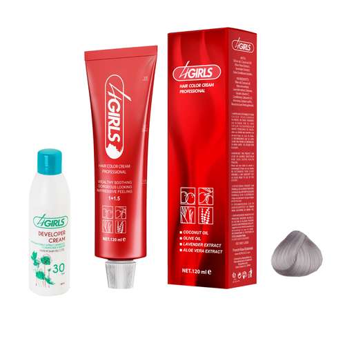 رنگ مو فور گیرلز سری هایلایت شماره SSL حجم 120 میلی لیتر رنگ یاسی روشن به همراه اکسیدان