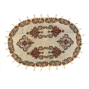 رومیزی قلمکار ممتاز اصفهان اثر عطريان طرح ترنج مدل G111 سایز 60*40 سانتی متر