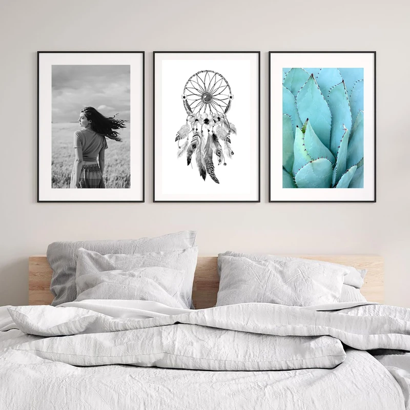 تابلو بکلیت طرح دکوراتیو سرخپوستی و دریم کچر مدل B-625 مجموعه 3 عددی 