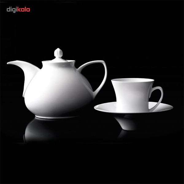 سرویس چای خوری 18 پارچه چینی زرین ایران مدل شهرزاد سفید درجه عالی