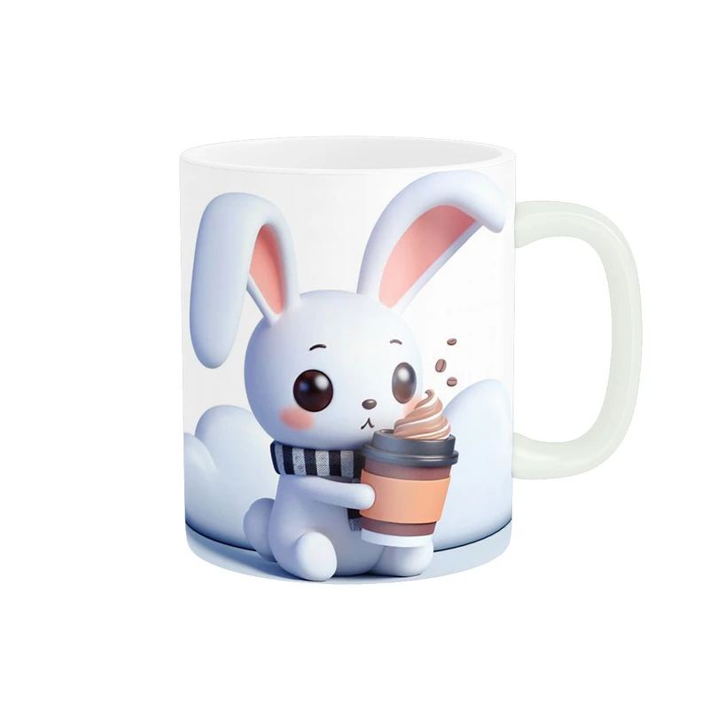 ماگ پاد آفرین طرح خرگوش مدل فانتزی کد 856