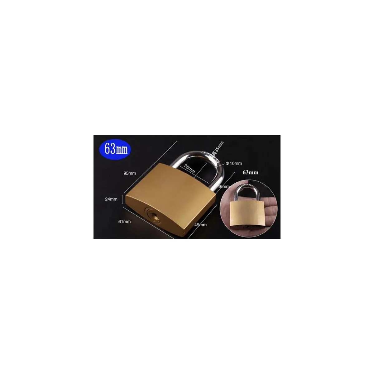 قفل آویز کبین مدل 63MM