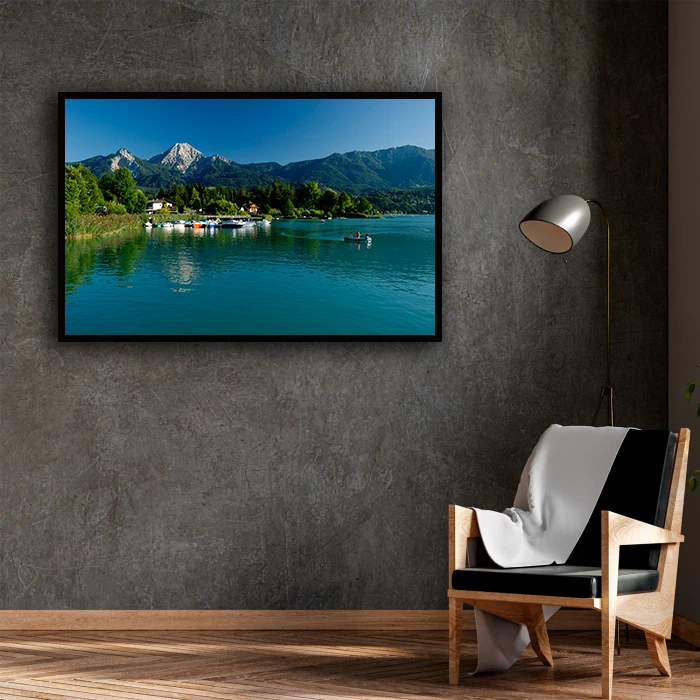 تابلو نوری بکلیت طرح منظره دریاچه و کوهستان مدل B-D1809