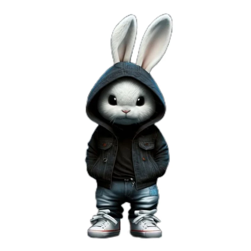 استیکر پارچه و لباس پاد آفرین مدل کارتونی خرگوش مینیمال کد 2273