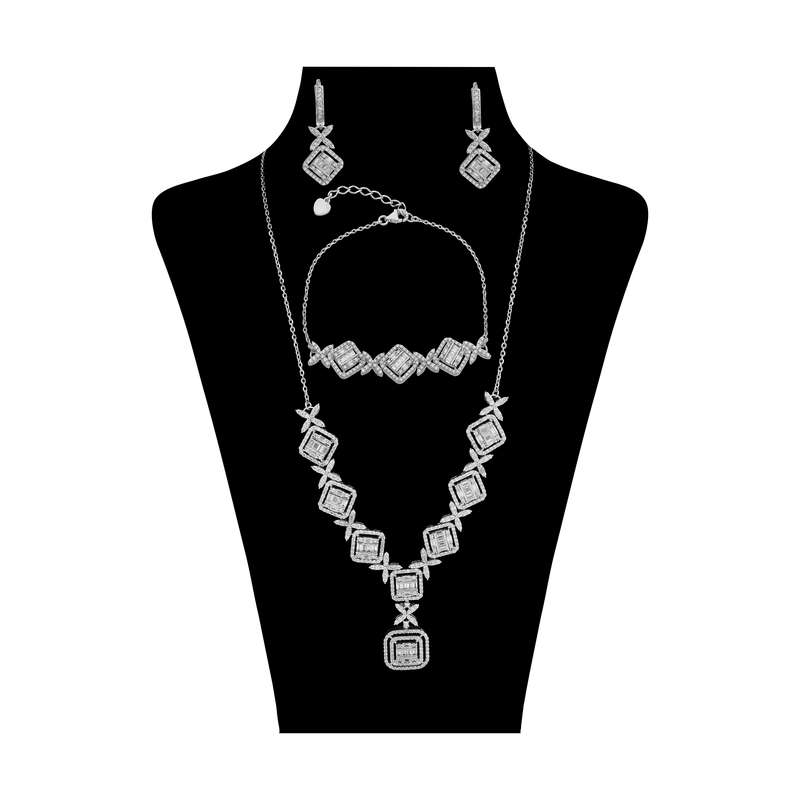 نیم ست نقره زنانه مدل SNR-RRR003