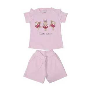 ست تیشرت و شلوارک دخترانه کیدزیت مدل خرگوش رنگ صورتي
