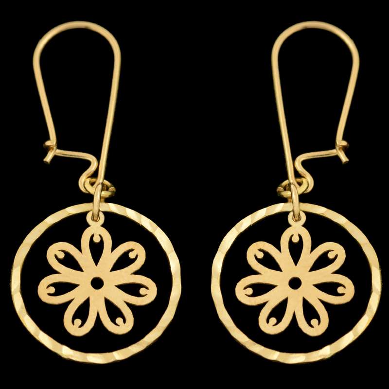 گوشواره طلا 18 عیار زنانه طلای مستجابی مدل گل و حلقه کد 670163