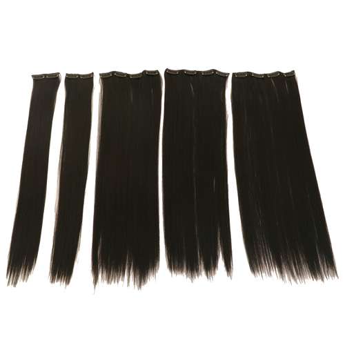 اکستنشن مو صاف اتو کشیده رنگ مشکی تیره کد stw20c-1