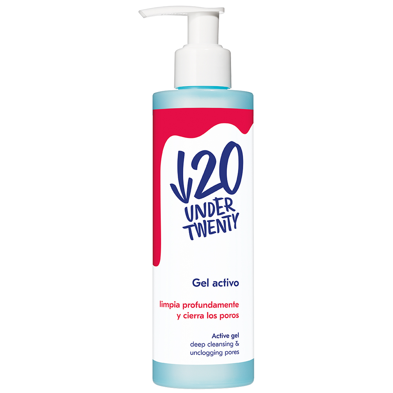 ژل پاک کننده  پوست آندر 20 مدل Active Gel حجم 200 میلی لیتر