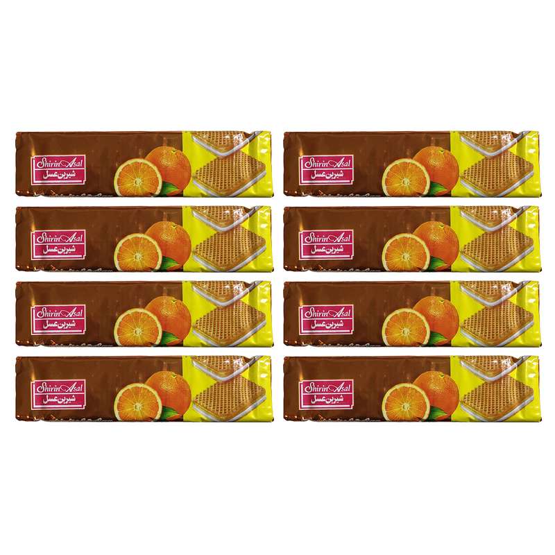 بیسکویت کرمدار پرتقالی شیرین عسل - 120 گرم بسته 8 عددی