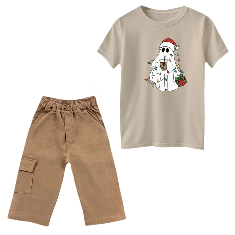 ست تی‌شرت و شلوارک پسرانه مدل روح و ریسه