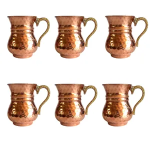 لیوان مسی طرح کمر باریک کد2 بسته 6 عددی