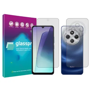 Glass Pro Resistant model transparent screen protector suitable for Xiaomi Redmi 14C mobile phone along with the phone back protector