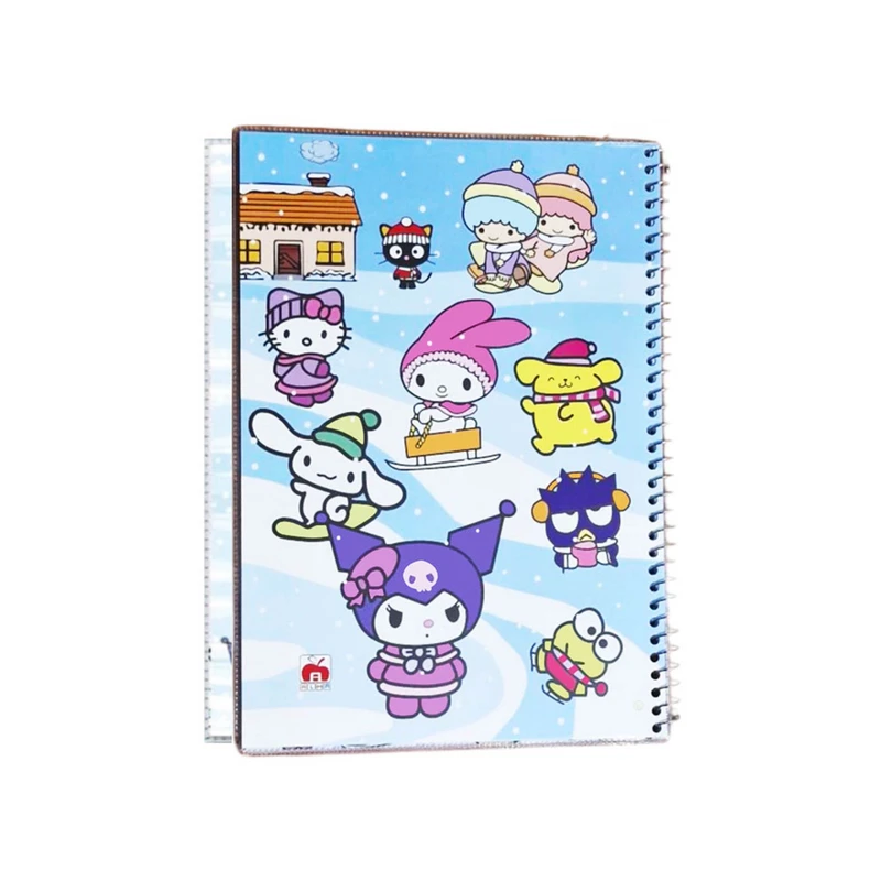 دفتر مشق 40 برگ آلما مدل دفتر حاشیه دار کرومی طرح SNOW کد 7422