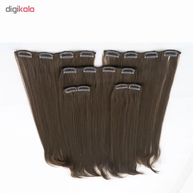 اکستنشن مو گیره دار قهوه ای مدل پوش کد 3041c-6