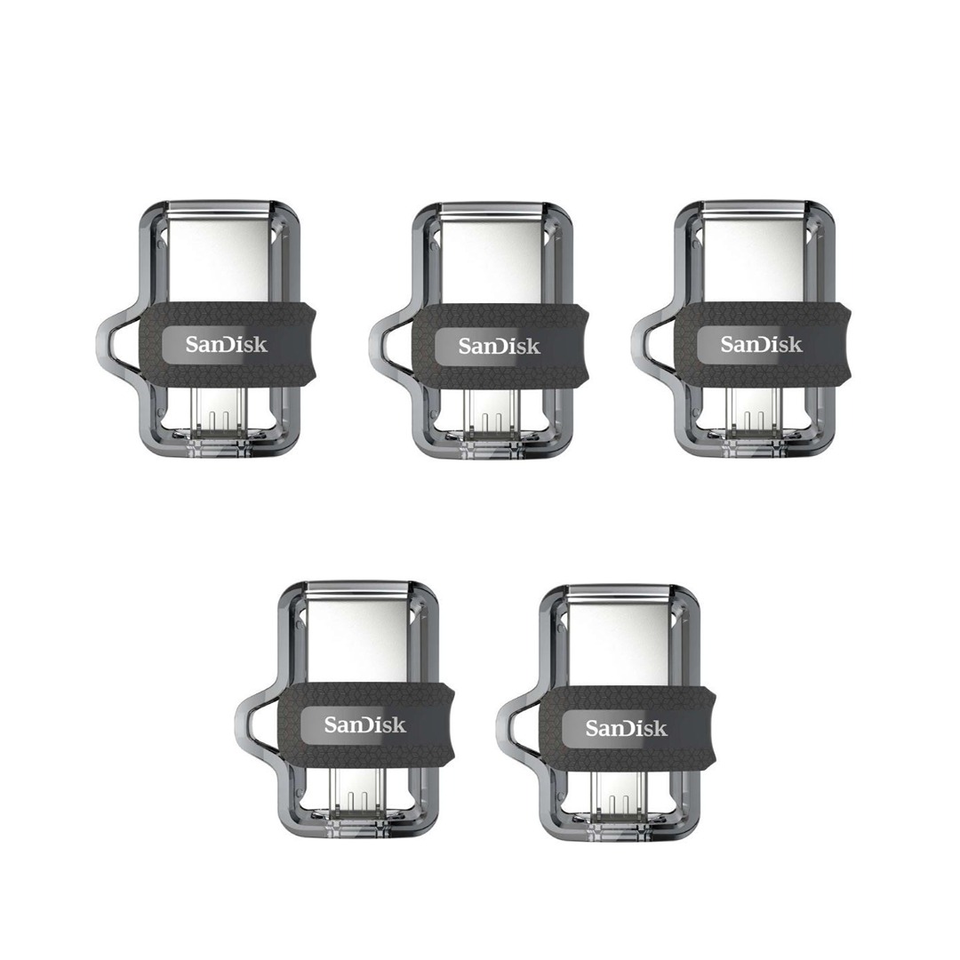فلش مموری سن دیسک مدل Ultra Dual Drive M3.0 ظرفیت 32 گیگابایت بسته 5 عددی
