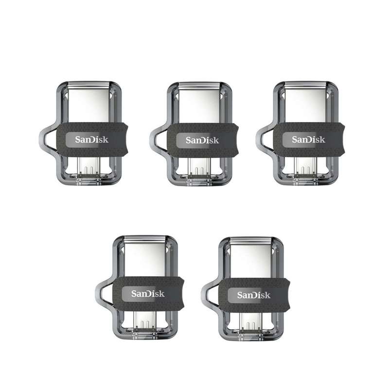 فلش مموری سن دیسک مدل Ultra Dual Drive M3.0 ظرفیت 64 گیگابایت بسته 5 عددی 