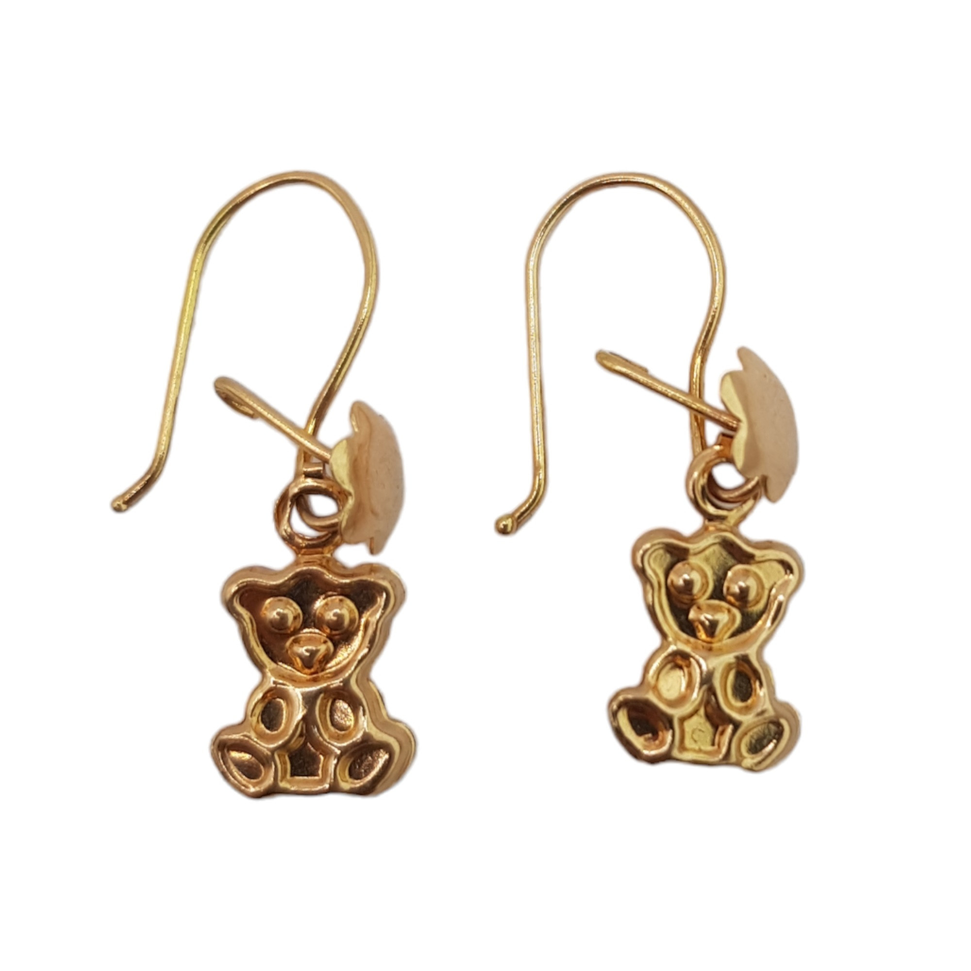 گوشواره طلا 18 عیار دخترانه مدل آویز خرسی