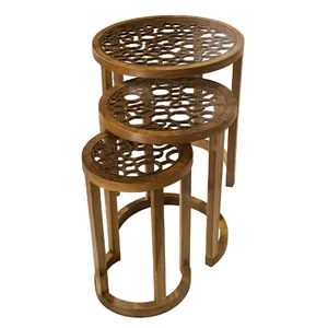 میز عسلی گرد مبلمان اعتماد مدل Bubbles مجموعه 3 عددی