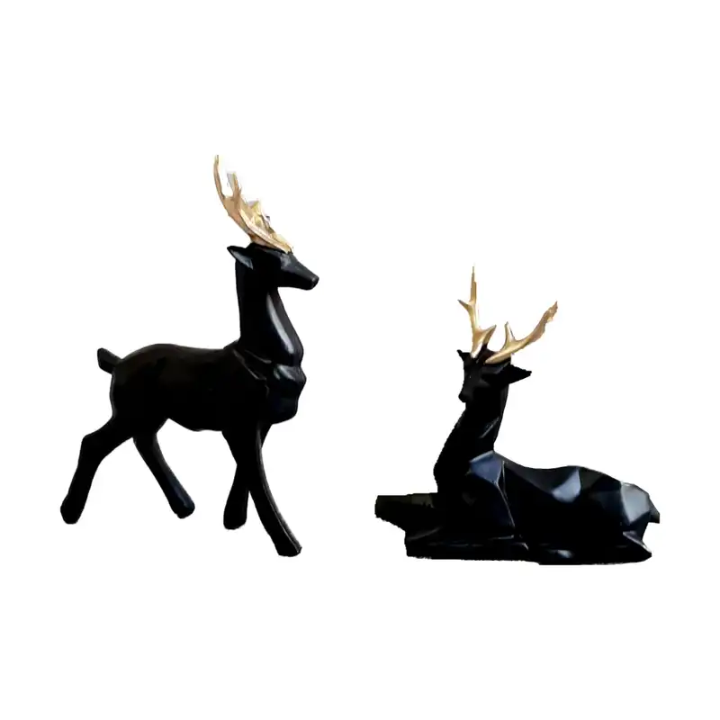 مجسمه مدل گوزن طرح گرافیک انتزاعی مجموعه دو عددی