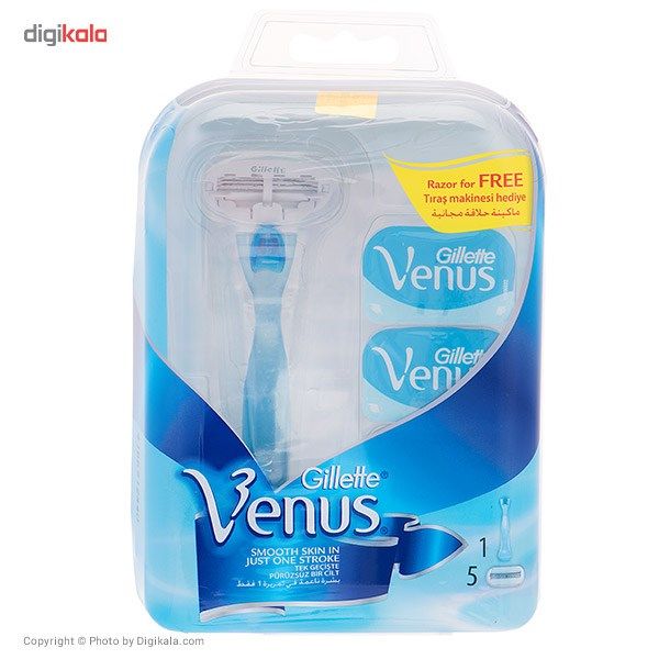 خود تراش ژیلت مدل Venus به همراه یدک بسته 5 عددی -  - 2