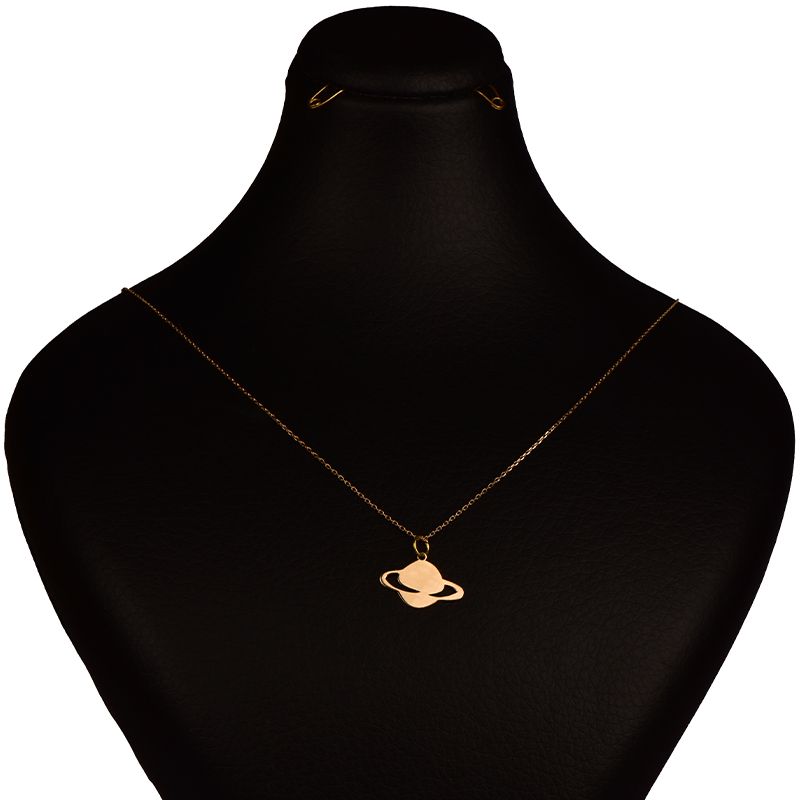 گردنبند طلا 18 عیار زنانه کرابو طرح زحل مدل Kr7036 -  - 2