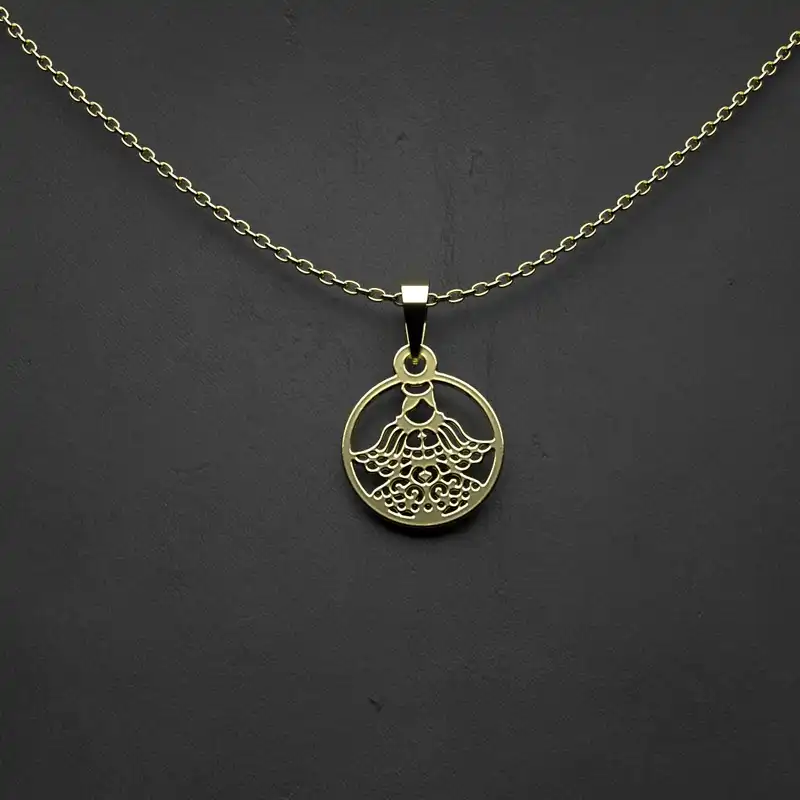 گردنبند طلا 18 عیار زنانه مدوپد مدل هندسی کد CA10596